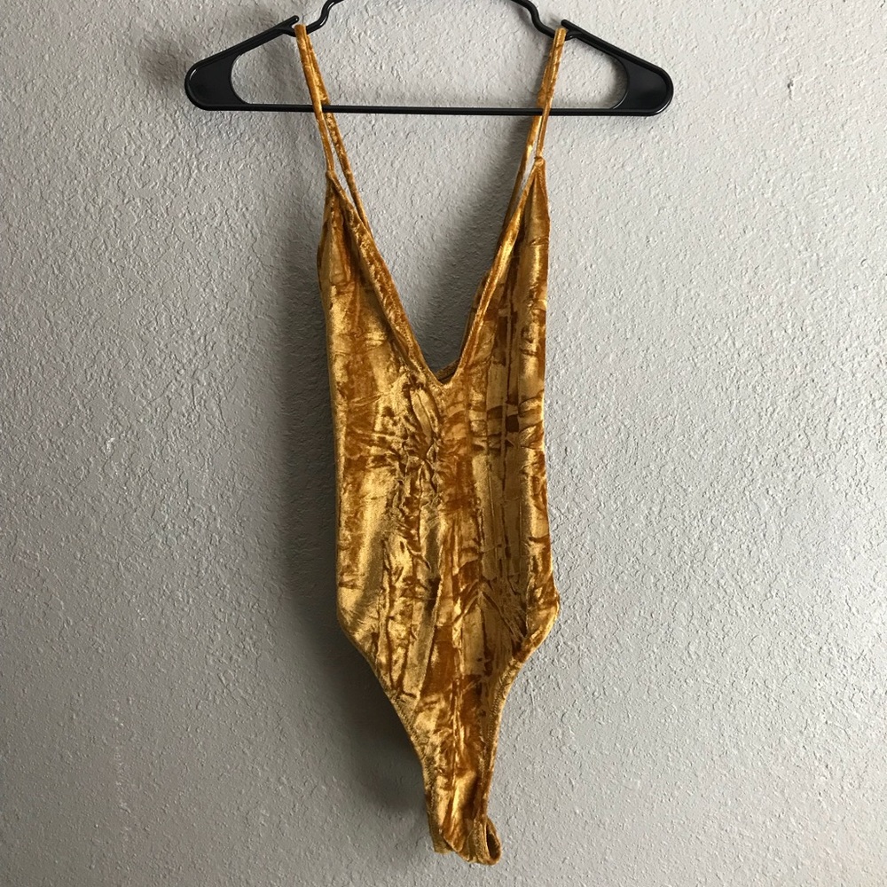 Mustard Velvet Top